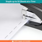 AFMAT Stapler for Desk, 50 Sheets Effortless Stapler, Ergonomic Office Stapler, Low Force, One Touch Stapling Desk Stapler, Built-in Staple Remover, Portable & Space Save Size, Good for Home & Office - Image 3